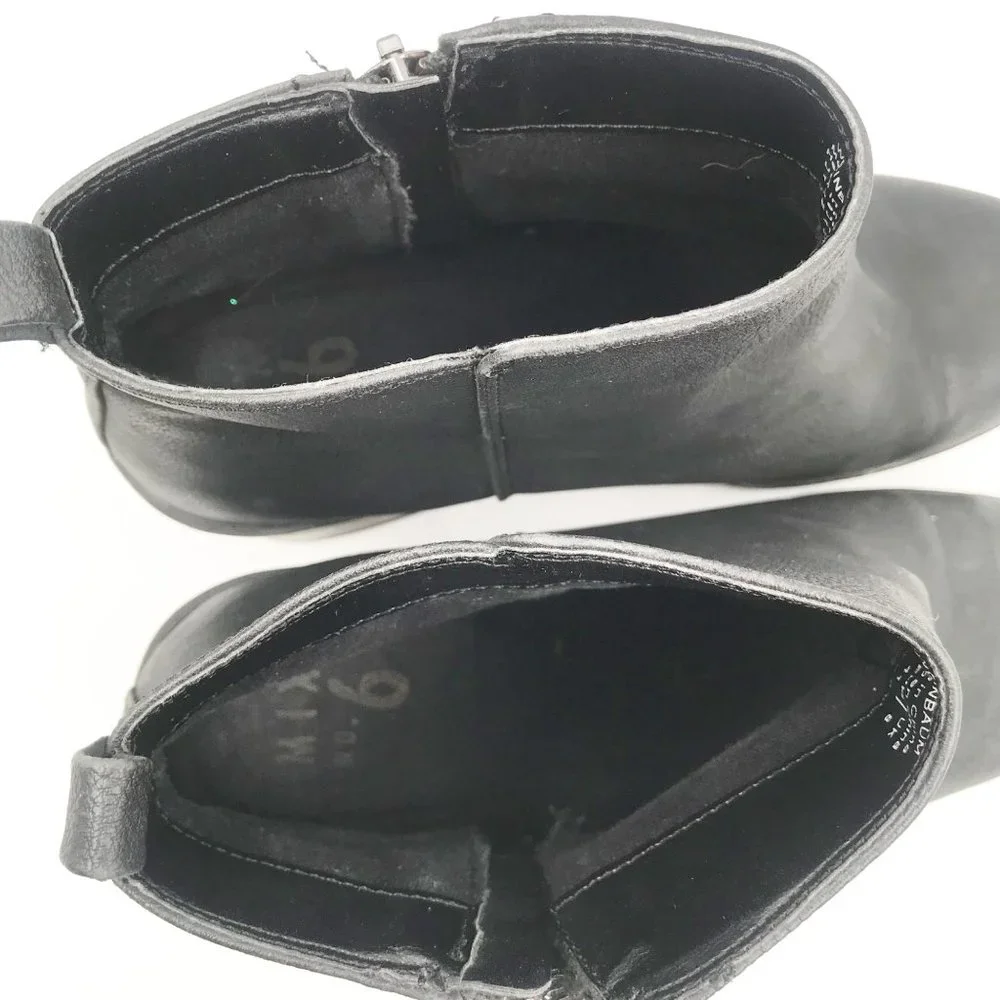 MIX NO. 6 Weinbaum Black Chunky Platform Block Heel Ankle Boots Womens 10